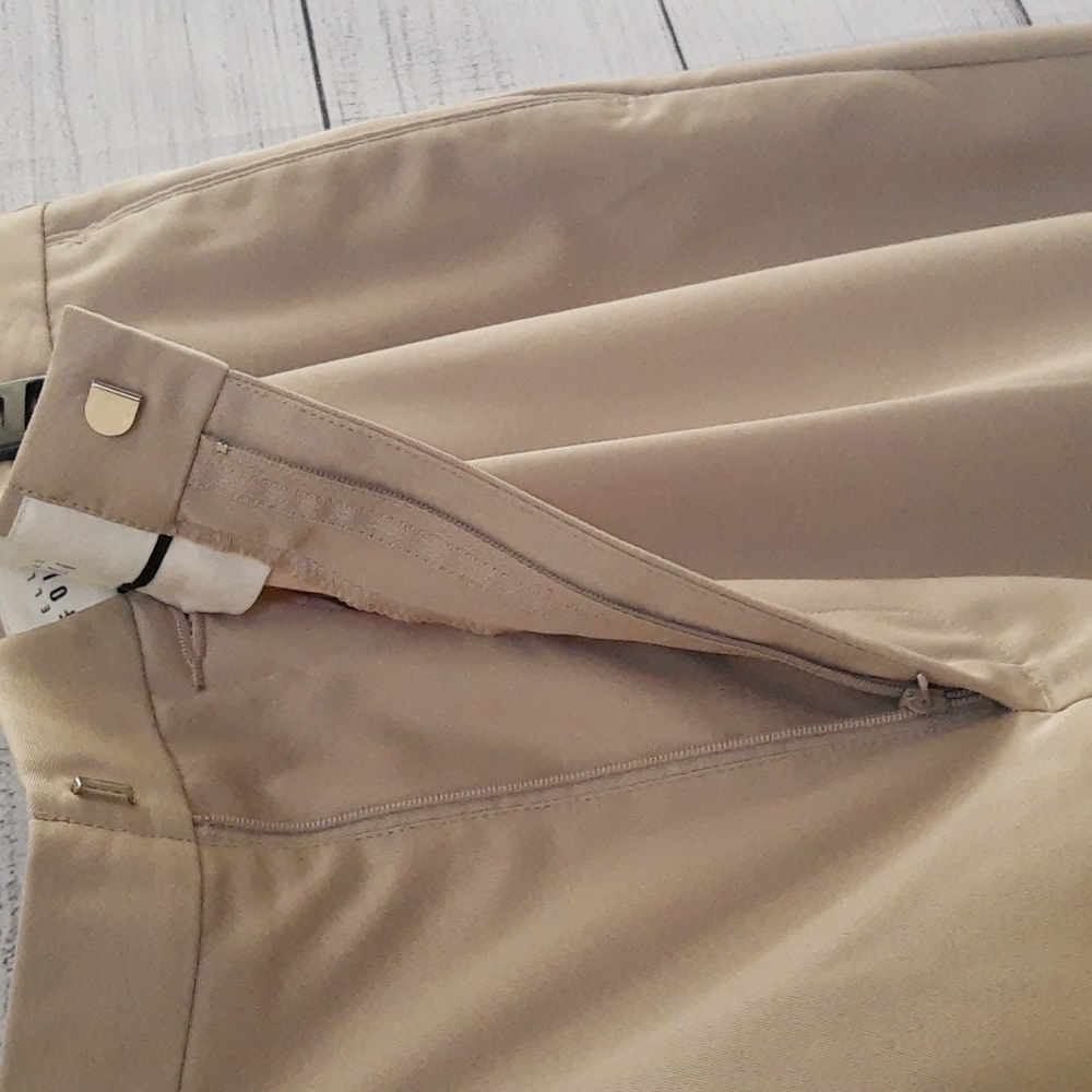 Perry Ellis Portfolio Pant Pleated Front Cuff Chinos Men’s 36x32 Taupe VTG 90s - Picture 4 of 9